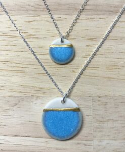 Sea Breeze Disc Necklace with 24ct Gold Detailing